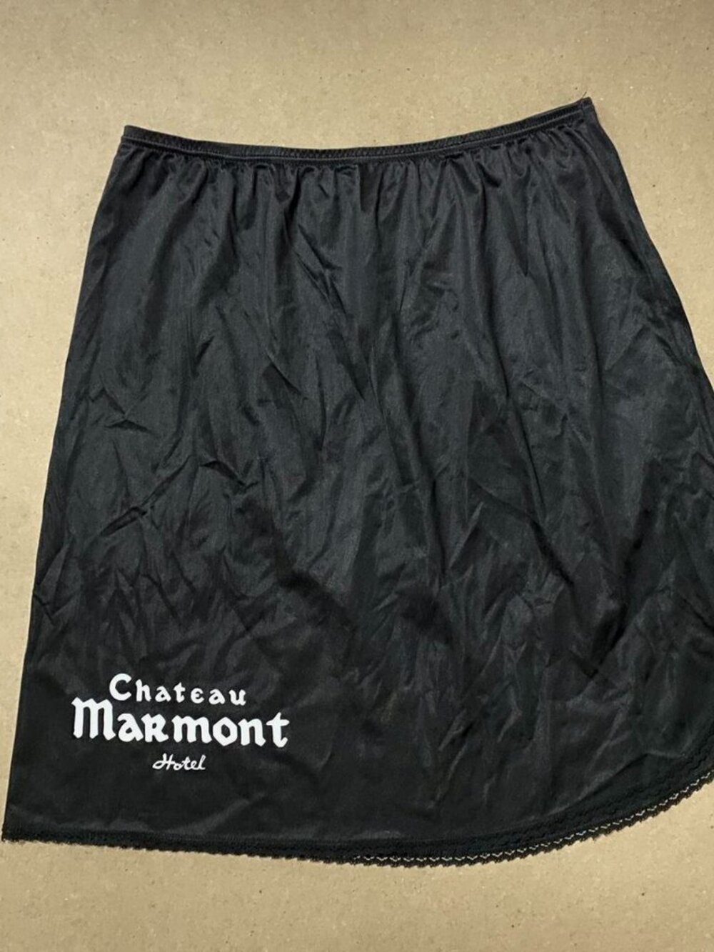 Chateau Marmont hotel vintage nylon and lace slip skirt